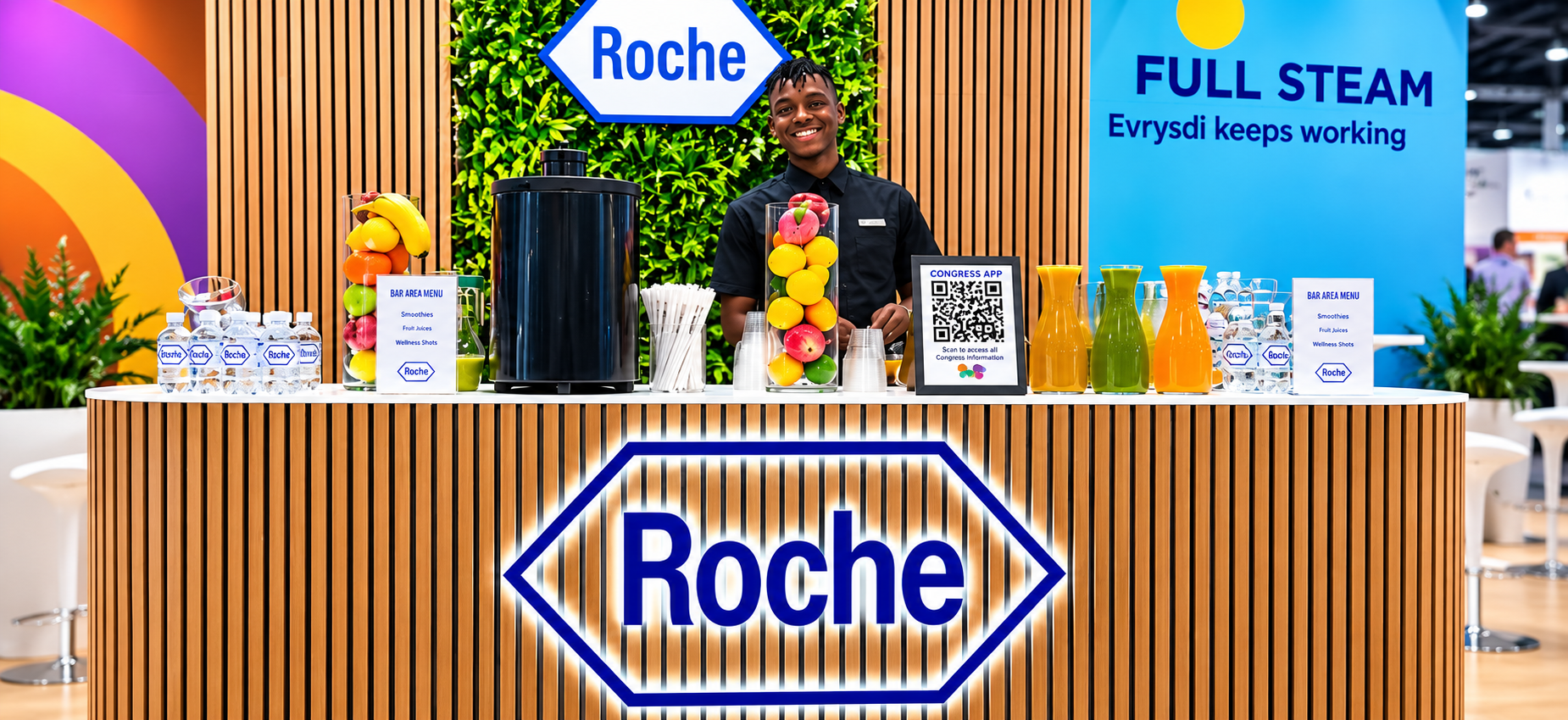 Roche-Smoothie-Bar-at-the-Exhibition-Stand