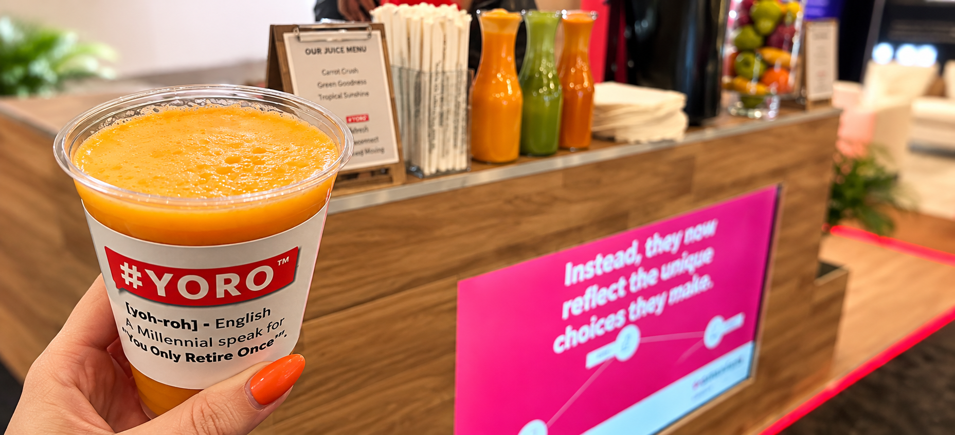 Raw juice exhibition stand