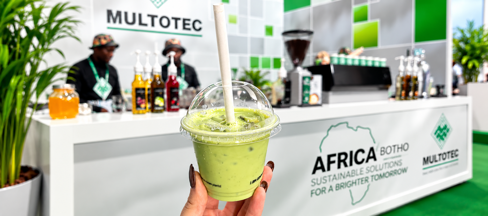 Iced Matcha at a Sustainable Expo Booth
