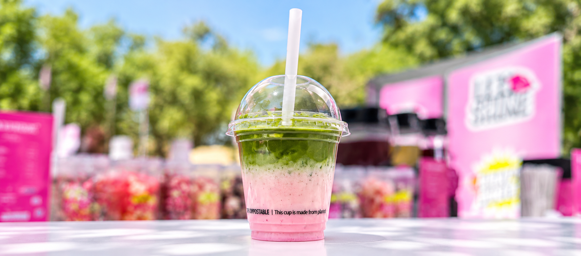 Layered Matcha Berry Smoothie