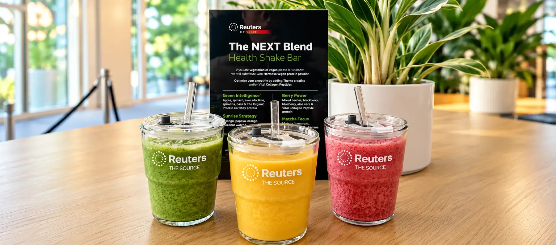 Colourful Smoothie Trio at The Source