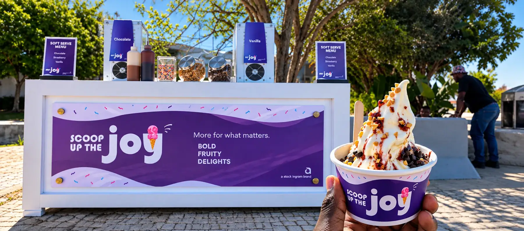 Joyful Soft Serve Kiosk in the Park