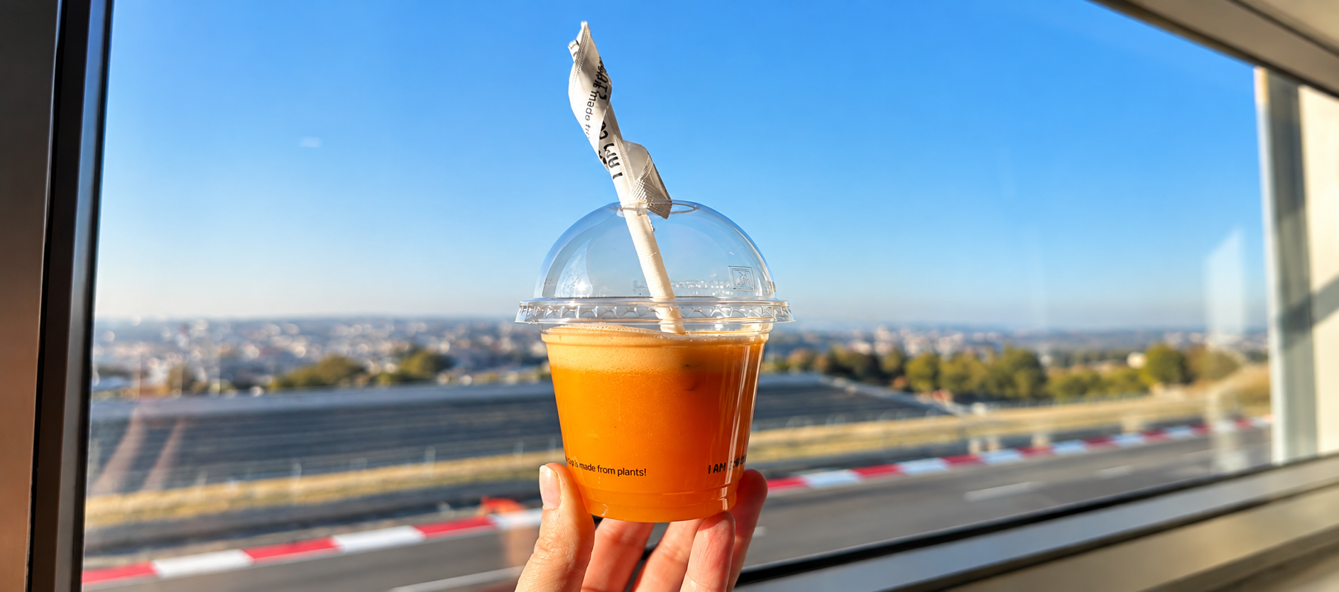 Orange Juice Overlooking the Racetrack