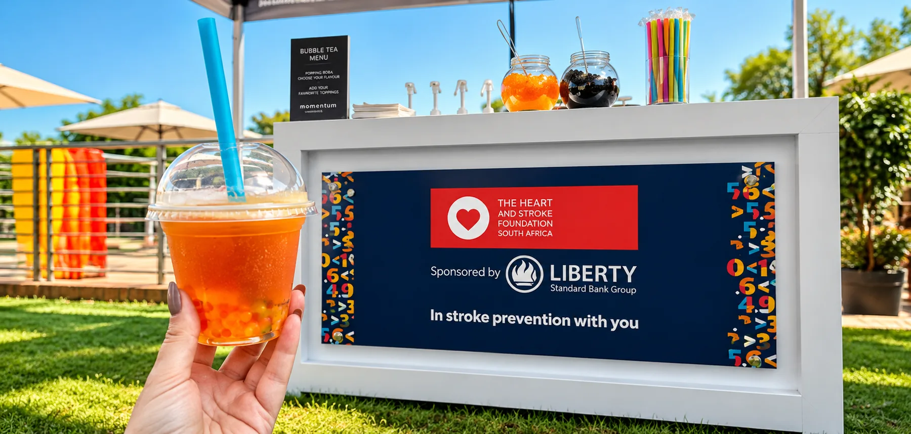 Bubble tea wellness stand golf day