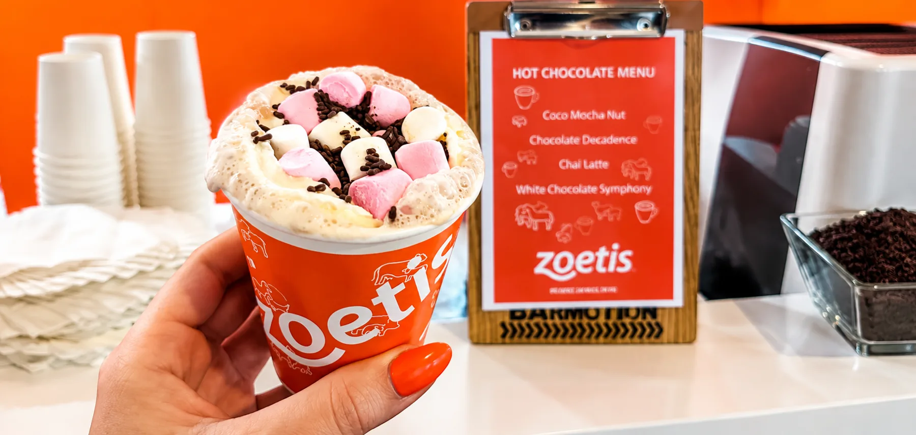 Hot chocolate branding bar