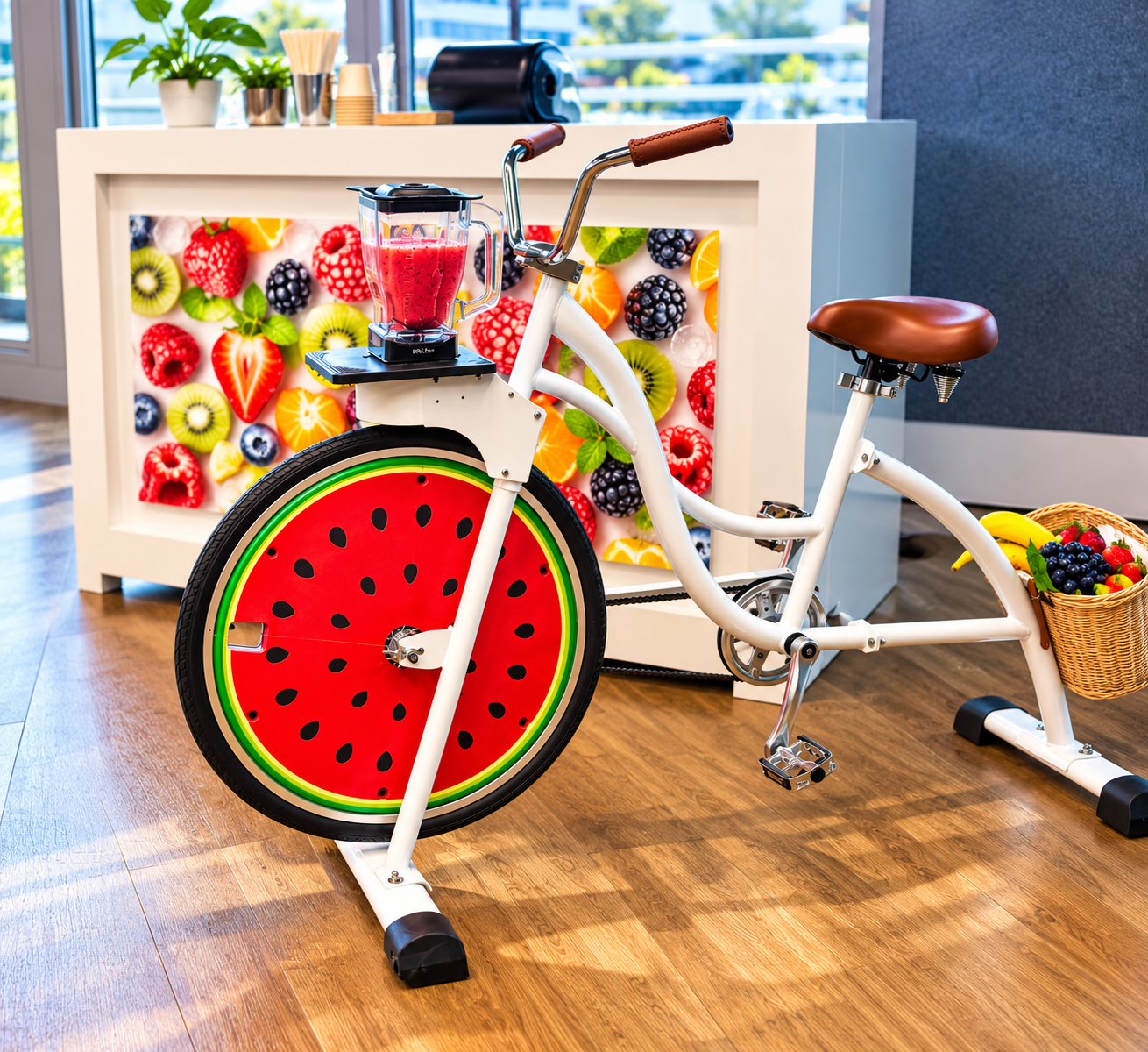 Bike blender smoothie bar wellness day