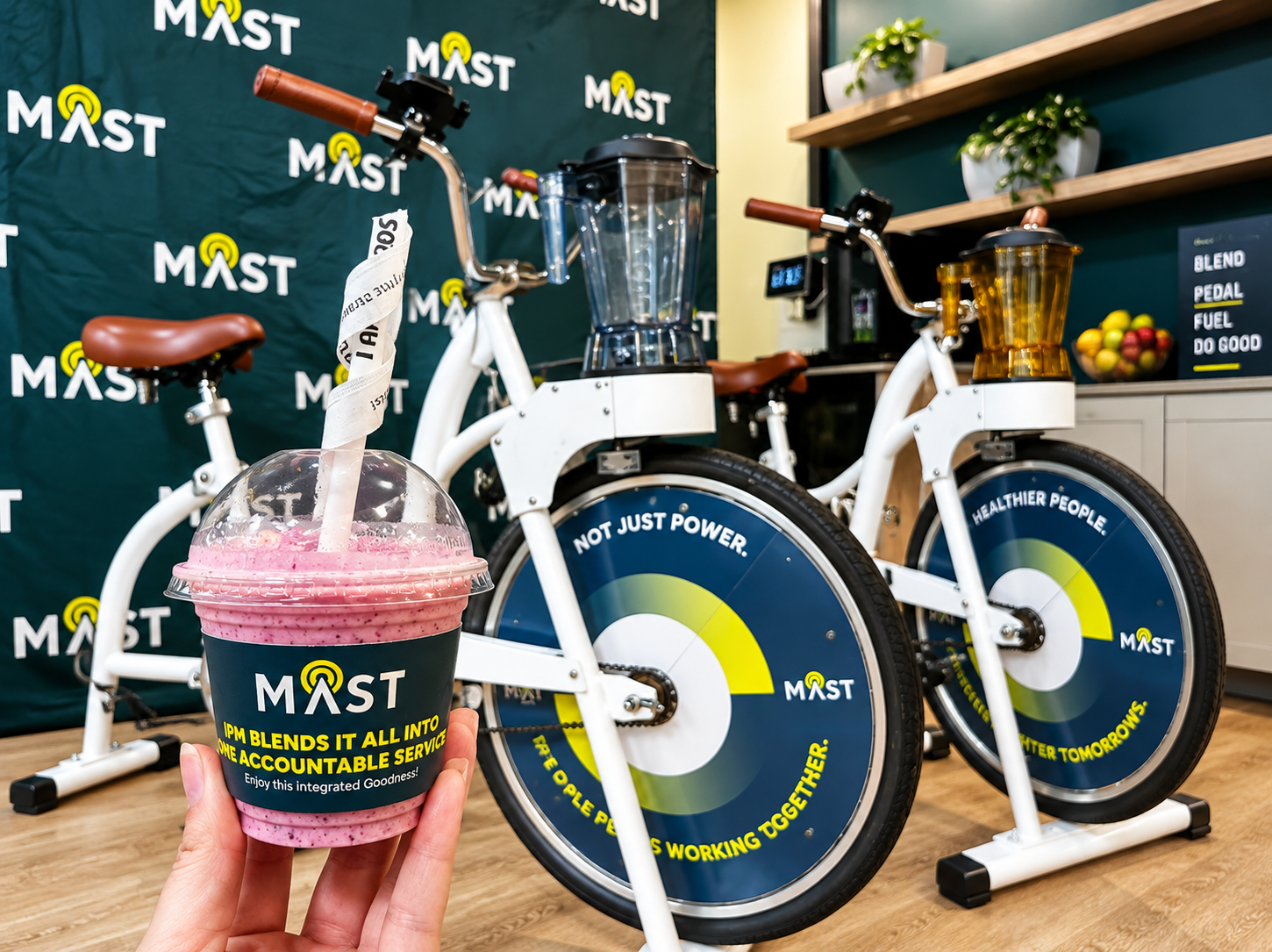 Branded blender bike smoothie corporate event expo