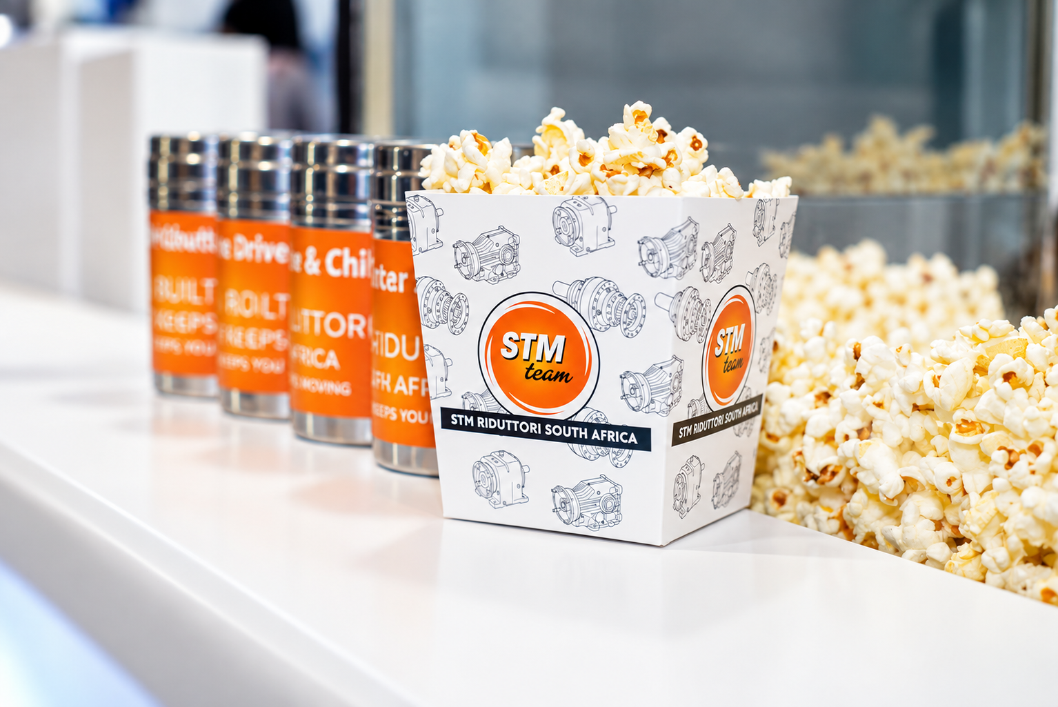 Branded popcorn bar corporate event