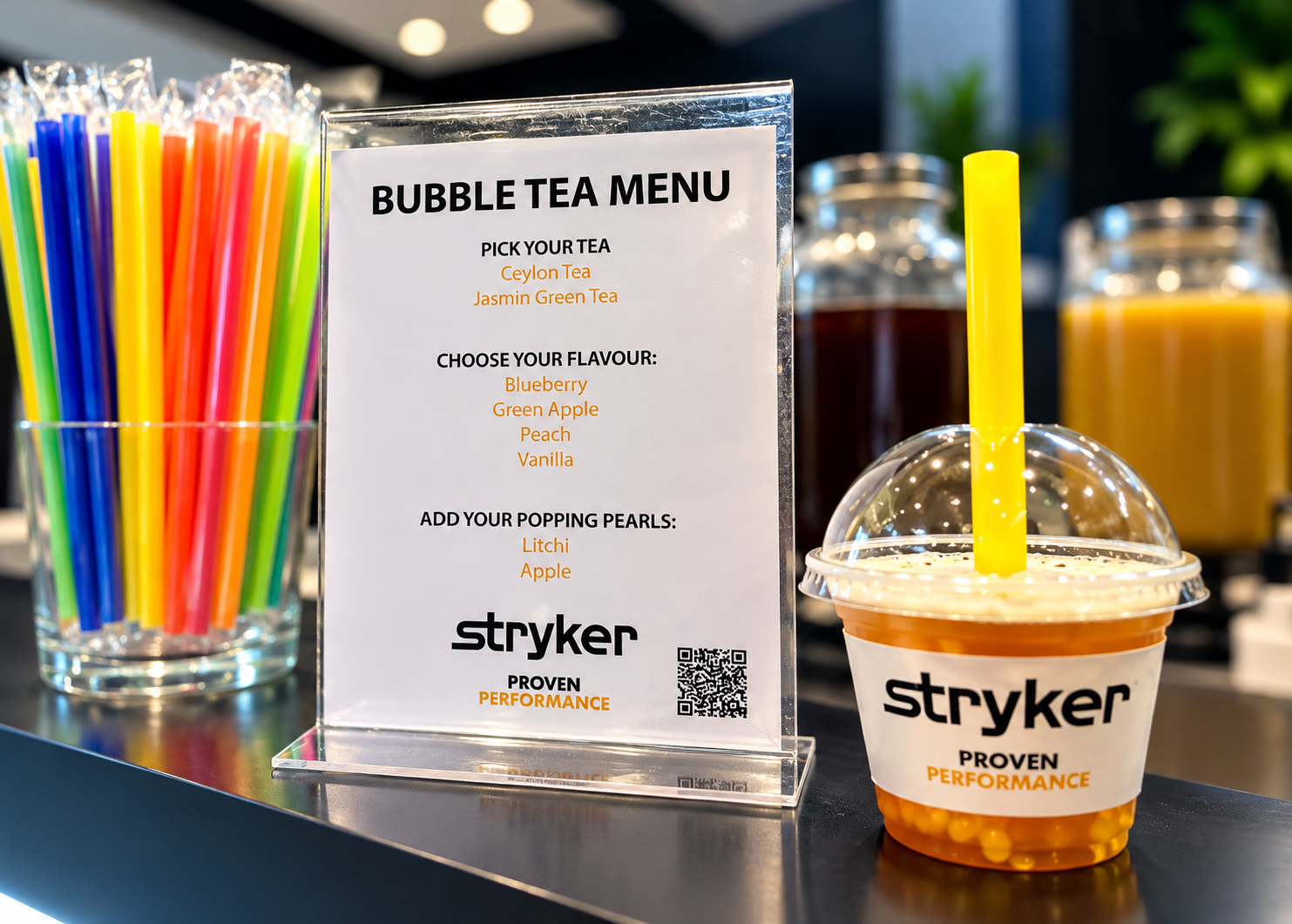 Bubble tea cup sleeve branded