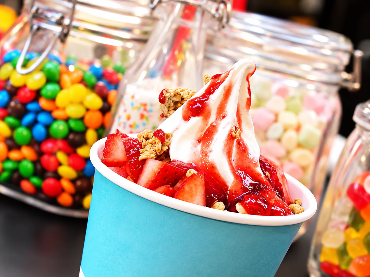 Frozen yoghurt swirl corporate event