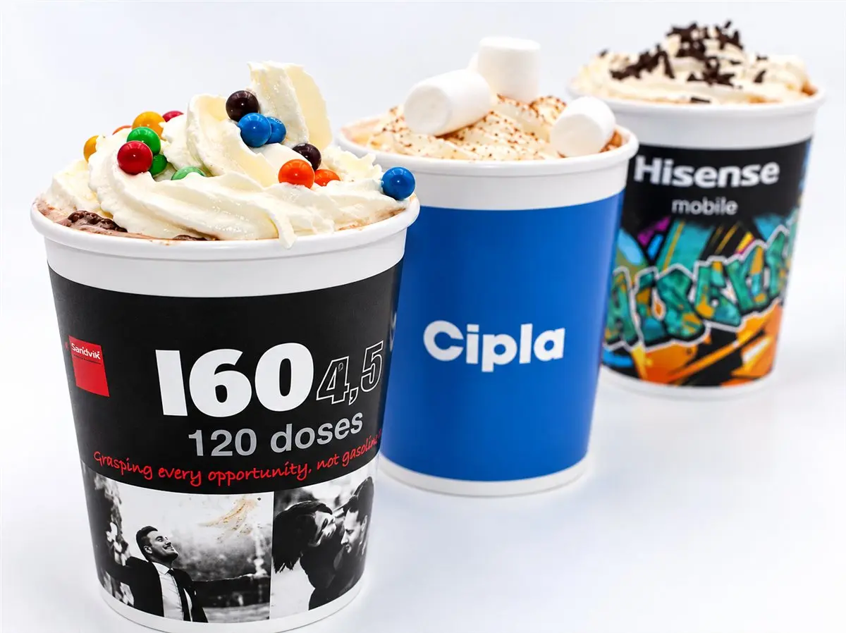 Hot chocolate trio branded cups events
