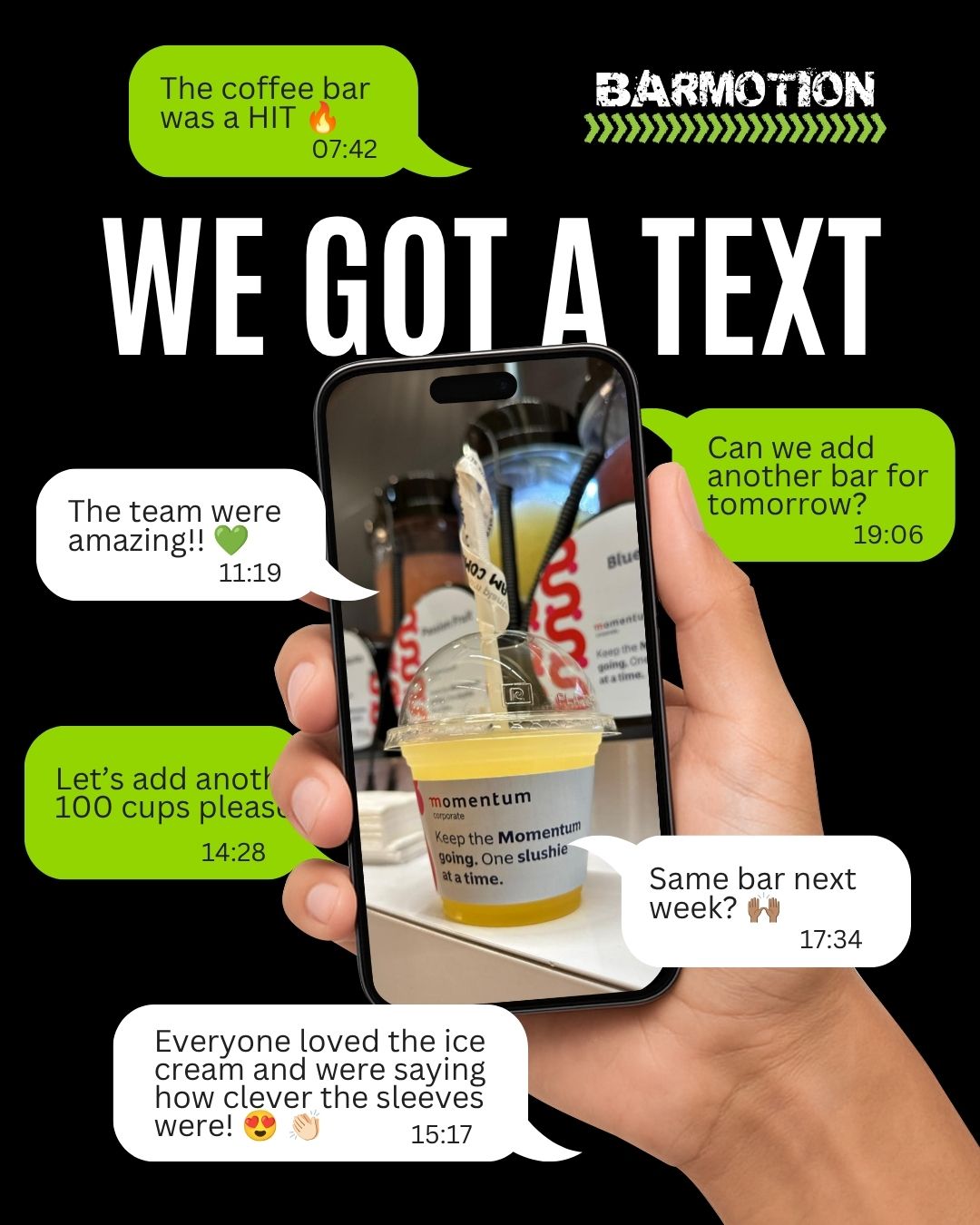 POV: the post-event texts start rolling in. We’ll take it.