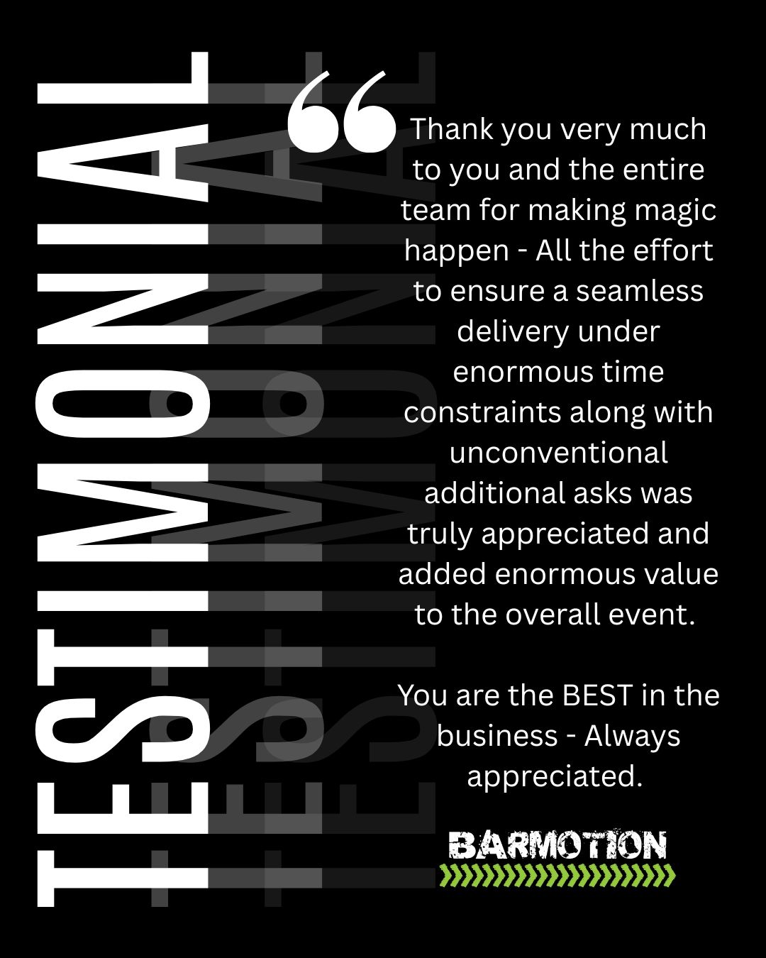 Feedback like this is always appreciated. Delivering an event under tight timelines and changing…