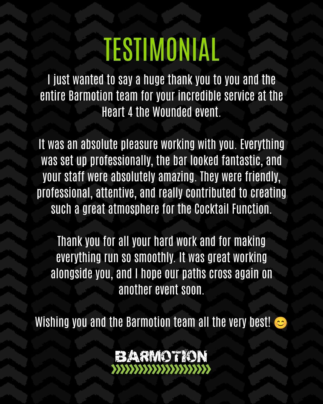 Great hospitality speaks for itself. Thank you to our client for the kind words…