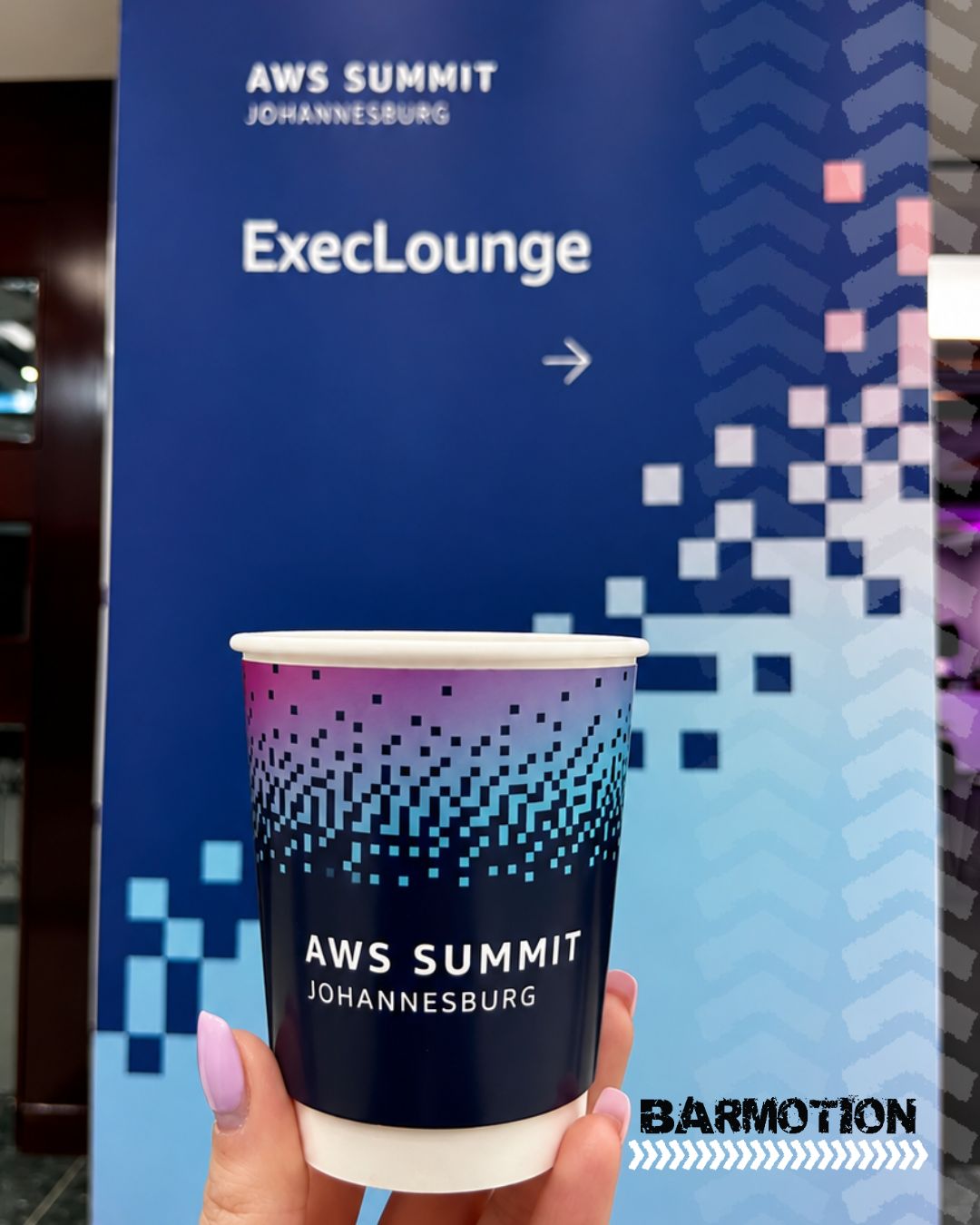 AWS Summit, fuelled. Coffee flowing at Deloitte, FD Distribution and the AWS Executive Lounge.…