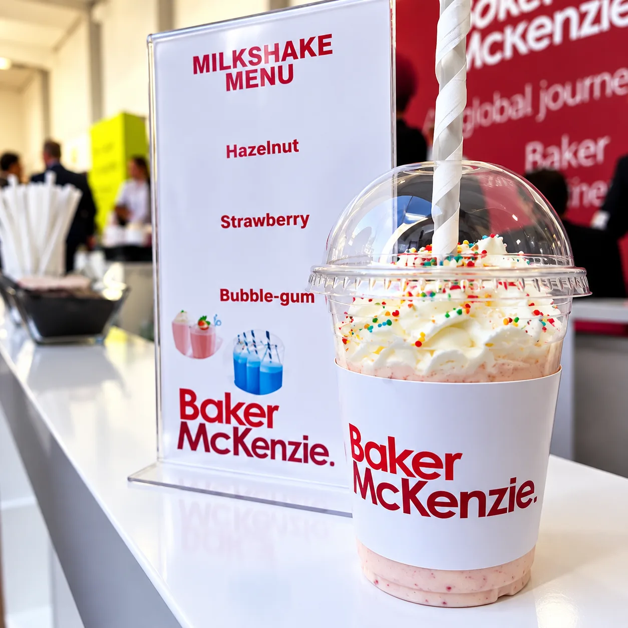 Milkshake branded cup sleeve baker