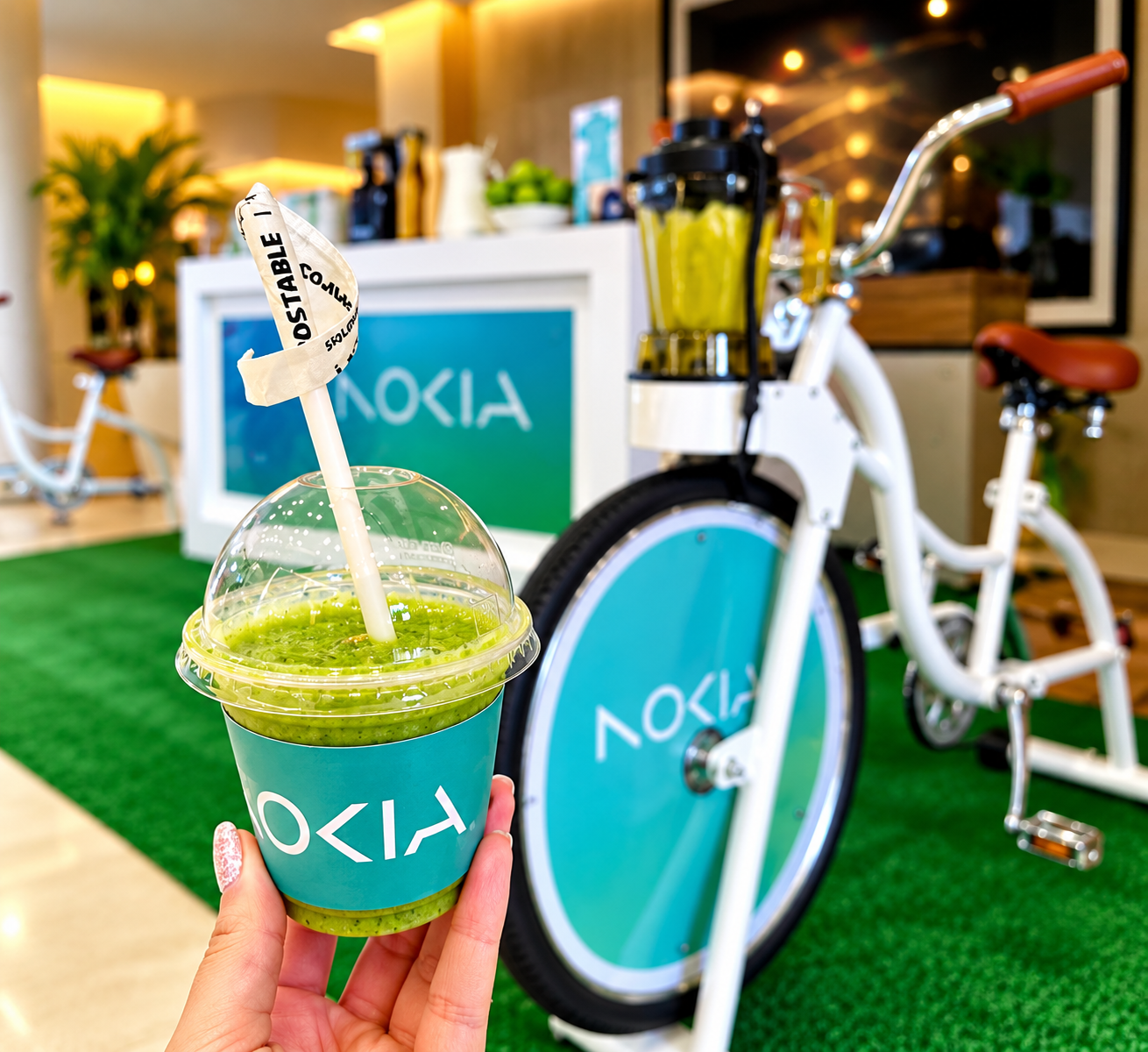 Smoothie bike branded cup blender